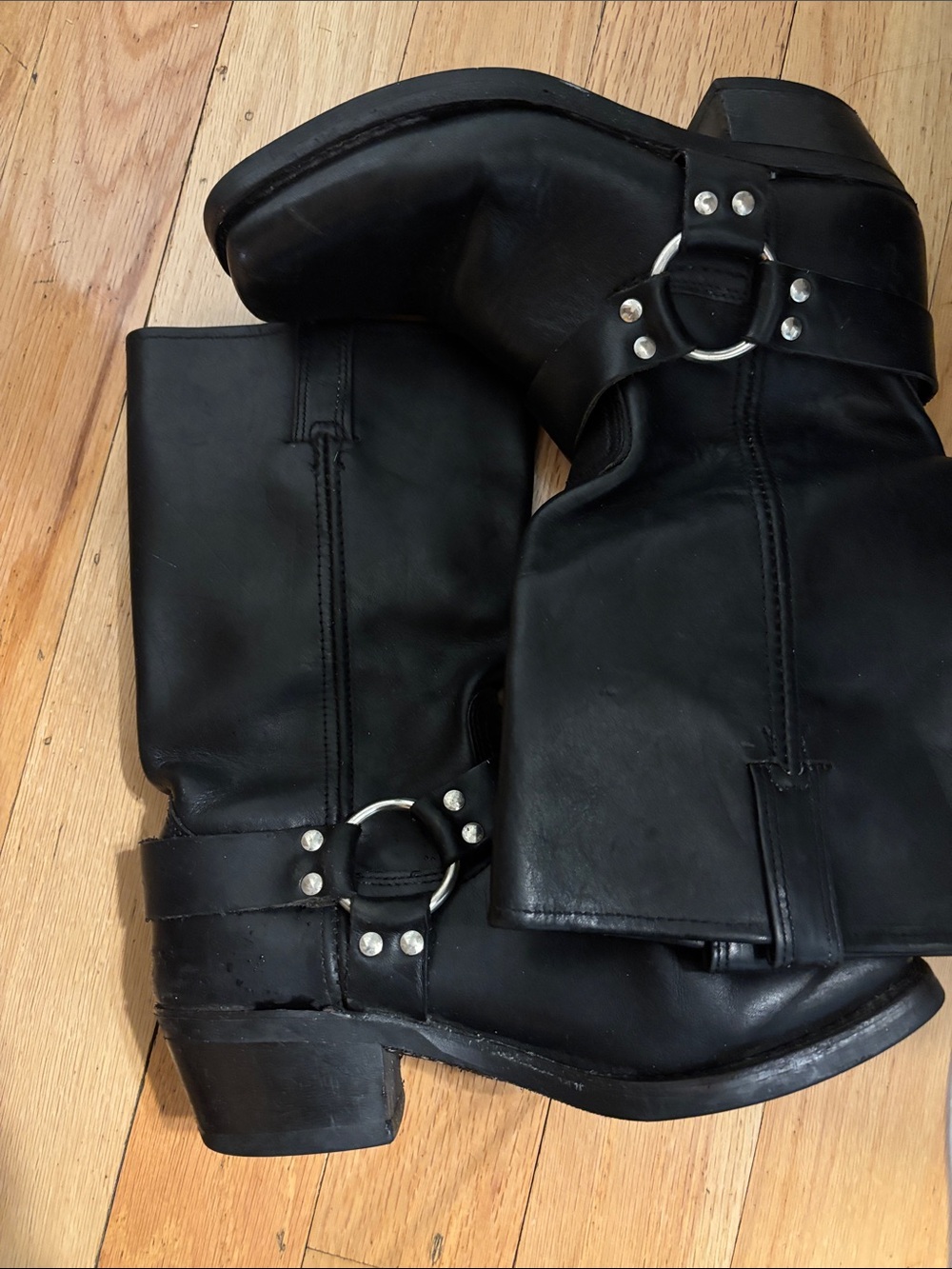 Frye Black Leather Harness Boots - Picture 4 of 6